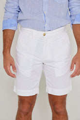 OTMAN – Straight cut cotton Bermuda shorts – Men – White